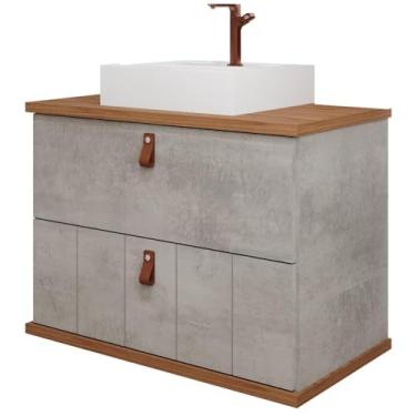 Imagem de Gabinete Banheiro em Mdf com Cuba 80cm Mgm Milano Cinza