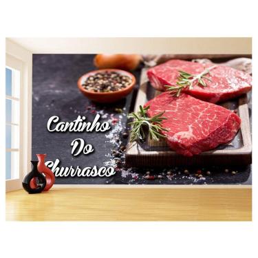 Imagem de Papel De Parede Alimentos Carne Churrasco Bife 3,5M Al300