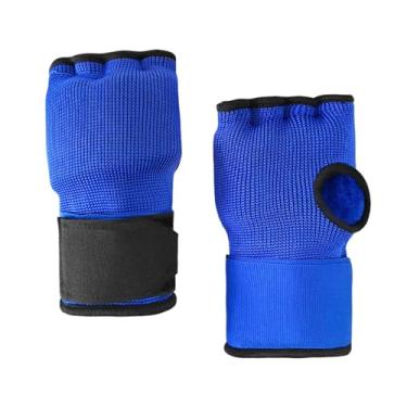 Imagem de Generic Luvas internas de boxe, envoltório de mão, protetor de pulso, envoltório rápido, luvas para perfuração, taekwondo, karatê, mma, kickboxing, azul