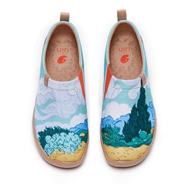 Imagem de UIN x National Gallery Collaboration Slip On Art Sapatos de viagem, Campo de trigo Van Gogh com ciprestes, 7