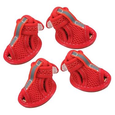 Imagem de Parliky 4 Pcs sandálias para animais de estimação Sapatos de cachorro Calçados para cães sapatos antiderrapantes protetores de patas acessório para animais de estimação verão