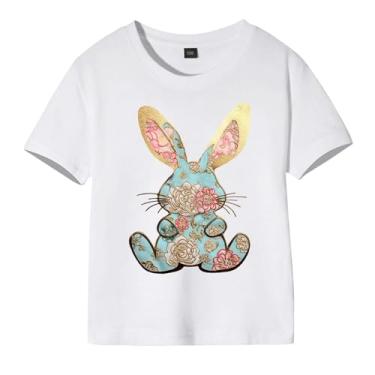 Imagem de Camiseta de manga curta com babados, coelhinho fofo, algodão, camisetas regatas de algodão, Wh5, 6-8 Anos
