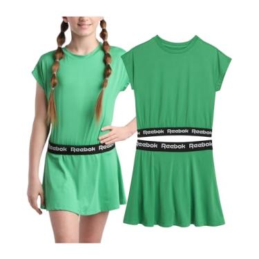 Imagem de Reebok Conjunto de saia ativa para meninas - 2 peças de camiseta de desempenho e saia atlética - conjunto de saia de tênis plissada para meninas (7-12), Verde esportivo, 12