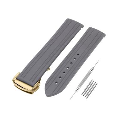 Imagem de SANDEIN Pulseira de relógio compatível com Omega Seamaster 300 AT150 Universe 007, fivela de aço de extremidade curvada, pulseira de substituição de borracha de silicone macio para pulseiras de