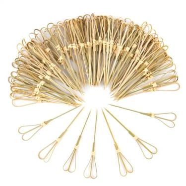 Imagem de AUEAR, Pacote com 100 palitos de bambu de 4,7 polegadas palitos em forma de coração para aperitivos, espetos, palitos de dente, lanche decorativo, petisco, petisco, petisco, petisco, tapas, frutas,