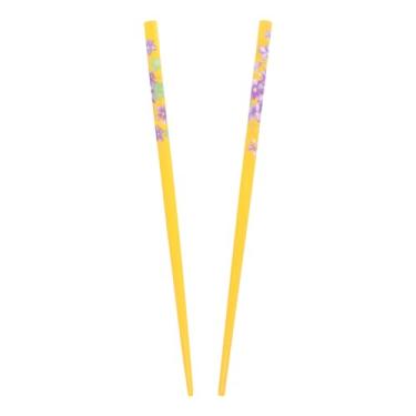 Imagem de Conjunto de palitos de cabelo de madeira com flores para cortar cabelo, Amarelo, Medium