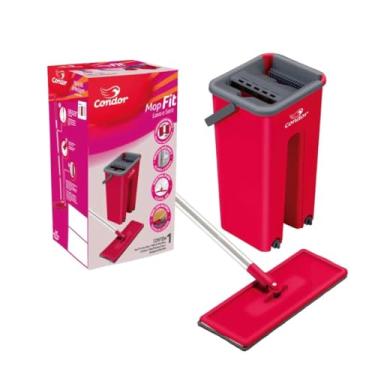 Imagem de Condor Mop Lava e Seca Fit Pisos Janelas Perfect Esfregão com Balde Flat 1653 Vermelho