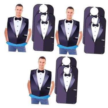 Imagem de 6 peças babador protetores de roupas para refeições avental de comida fantasia de velho dreses protetores de roupas para idosos protetor de roupas para idosos para refeições à prova de água poliéster