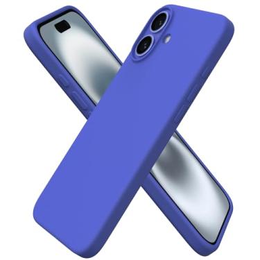 Imagem de ORNARTO Capa para celular compatível com iPhone 16 Plus de 6,7 polegadas, silicone líquido, 3 camadas, capa protetora à prova de choque de 6,7 polegadas com forro de microfibra antiarranhões -