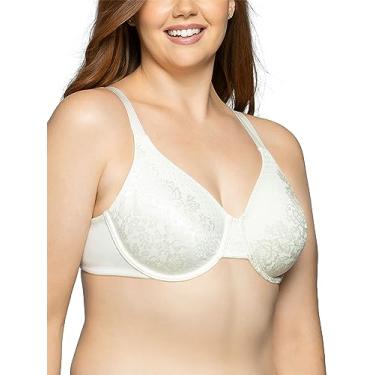 Imagem de Vanity Fair Sutiã redutor feminino Beauty Back Smoothing, minimiza a linha do busto até 3,8 cm, bojos não acolchoados até a altura, Renda de coco branca, 42D