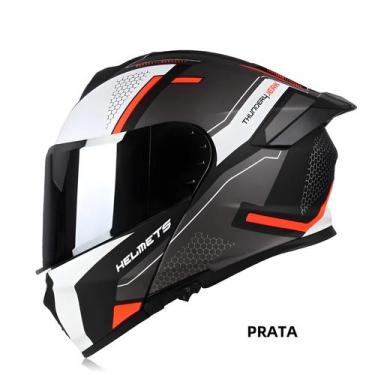 Imagem de Capacete de Motocicleta Unissex com Viseira Flip Up - Aprovado Dot - E