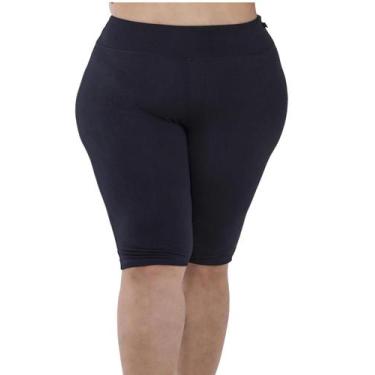Imagem de Bermuda Básica Plus Size Ciclista Cintura Alta - ASHYC, Preto, G2/50
