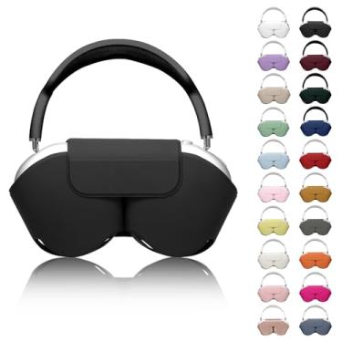 Imagem de Youtec Capa para Apple Airpods Max, acessórios de capa inteligente com modo de hibernação, feita de couro PU, capa de transporte original de substituição para fones de ouvido Airpod Pro Max, preta