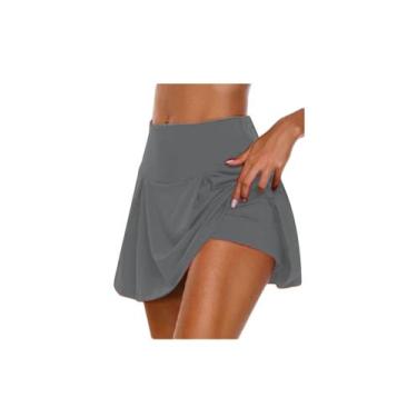 Imagem de Short Saia Plus Size Viscolaycra Do P Ao G6 Fitness - topbrasil , Cinz