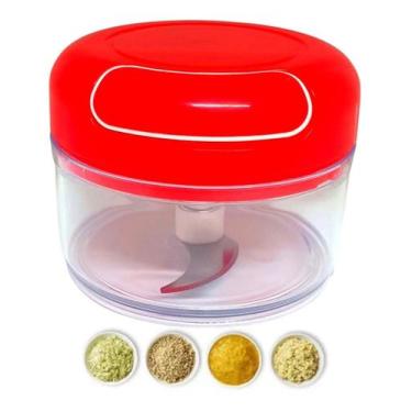 Imagem de Mini Processador de Alimentos Manual Triturador Moedor Alho Frutas Leg