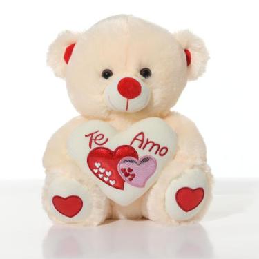 Imagem de Urso de Pelúcia Com Coração Love Ursinho Te Amo Macio - Bee Toys, Ursi