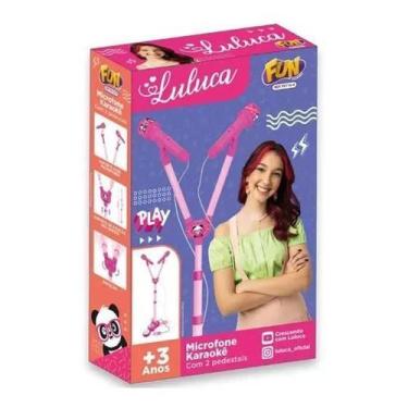 Imagem de Microfone Pedestal Luluca: 2 Mic  Luzes Coloridas - FUN