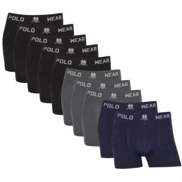 Imagem de Kit10 Cueca Masculina Boxer Polo Wear Microfibra Confortável, Sortido 
