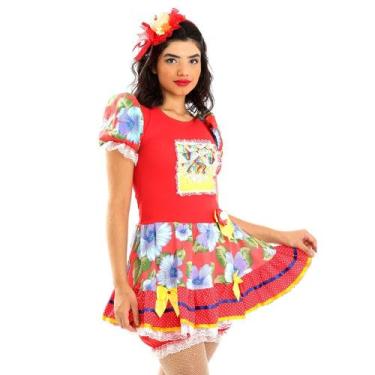 Imagem de Vestido Quadrilha Adulto Festa Junina Lindo Do P ao GG a pronta entreg