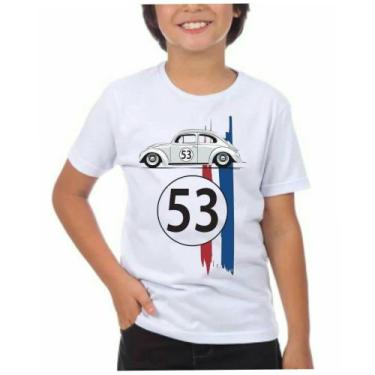Imagem de Camiseta camisa infantil menino carro fusca 53 herbie - Dogs, Branco, 