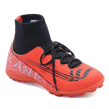 Imagem de Chuteira Society Botinha Laranja Blank Star com Solado Costurado 34 ao