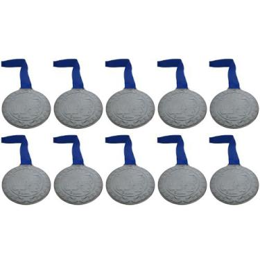Imagem de Kit C/10 Medalhas de Ouro Prata ou Bronze Honra ao Merito C/Fita Azul 