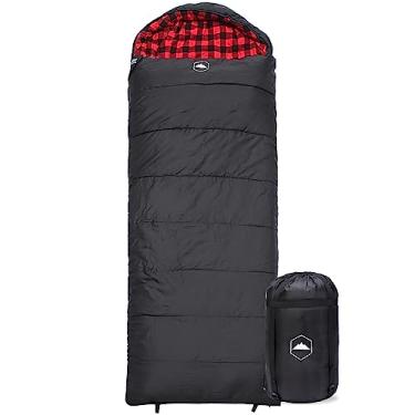 Imagem de Tough Outdoors Saco de dormir extra grande para todas as estações – Saco de dormir adulto para acampamento e mochila – Saco de dormir para clima frio, quente e verão – Saco de dormir leve e impermeável compacto com saco de compressão