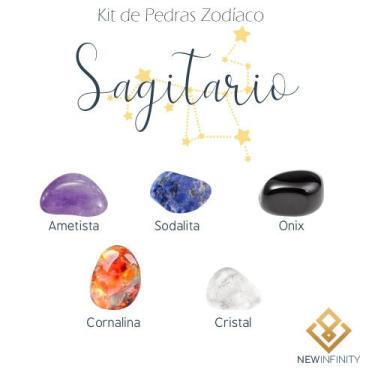 Imagem de Kit de Pedras Cristais dos Signos Sagitário - 5 pedras naturais proteç