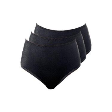 Imagem de Kit com 3 Calcinhas Alta Nova Bibelô Demillus 57487, Preto, EG