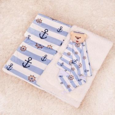 Imagem de Kit Cobertor com Naninha para Bebê 2 pcs - Miguel Baby Enxovais, Urso 