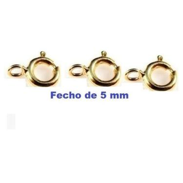 Imagem de 3 Fechos Bóia Ouro 18 kilates 5 mm Para Cordões e Pulseiras - Fecho Bó
