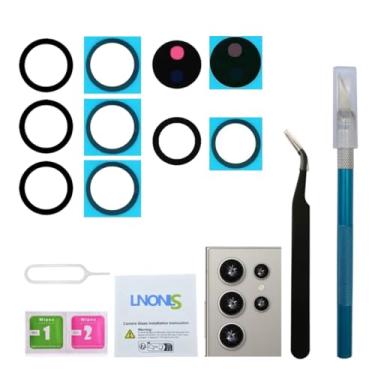 Imagem de LNONLS 5 peças OEM Galaxy S24 Ultra 5G de substituição de lente de vidro traseira para Samsung Galaxy S24 Ultra Back Camera Glass S928 17.3 cm com adesivo pré-instalado e kit de ferramentas de reparo