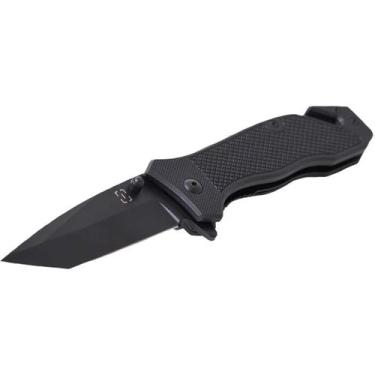 Imagem de Canivete Tático Invictus Phanton Black Aço Quebra Vidro