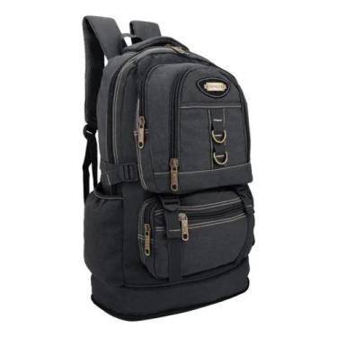 Imagem de Mochila Em Lona Expansível Resistente Multiuso Unissex - Denlex, Preto