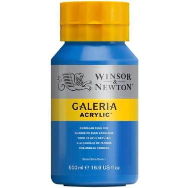 Imagem de Pote Tinta Acrílica Galeria 500ml Winsor & Newton Cerulean Blue 138