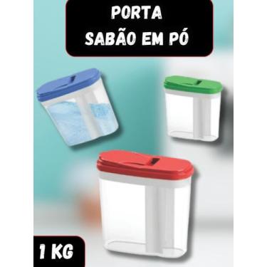 Imagem de Porta Sabão em Pó 1Kg Multiuso Organização Armazenagem Limpeza Lavande