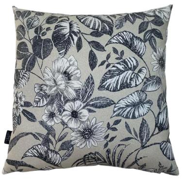 Imagem de Almofada Cheia Waterhavana Impermeável Área Externa Flor Branca Folhas