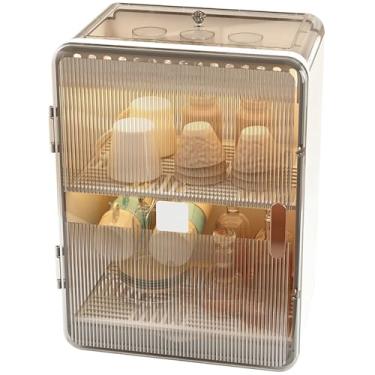 Imagem de Organizador de Vidro para Caneca de café, Rack de Drenagem, Transparente, à Prova de Poeira, Organizador Com Design de Drenagem, Conjunto de chá, Caixa de Armazenamento para Uso