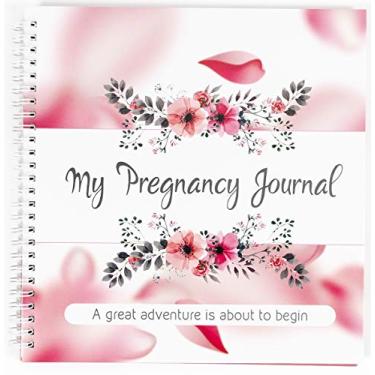 Imagem de My Pregnancy Journal and Baby Memory Book com adesivos - Álbum de recortes e álbum de fotos para bebês - Presentes perfeitos para mães de primeira viagem - Livro de memórias de diário de gravidez