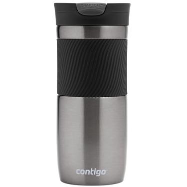 Imagem de Contigo Caneca de viagem Byron Snapseal, caneca térmica de aço inoxidável, frasco a vácuo, copo à prova de vazamento, caneca de café com tampa fácil de limpar sem BPA, 470 ml, bronze