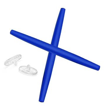 Imagem de ToughAsNails Kits de borracha de substituição Deep Blue e protetores de nariz transparentes para óculos Oakley Transistor OX3085