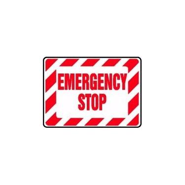 Imagem de Accuform Placa de segurança "Emergency Stop", alumínio, 25 x 35 cm (MELC519VA)