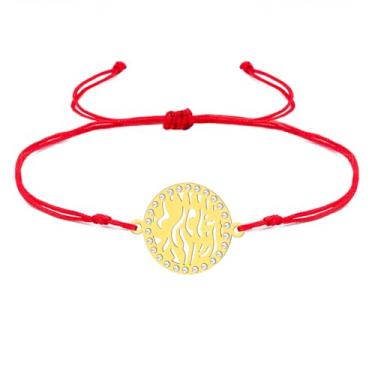 Imagem de EUEAVAN Pulseira Shema Israel Hear O' Israel Hebraico Oração Pulseira Sh'ma Shema Yisrael Pulseira Feita à Mão Corda Trançada Pulseira de Cabala Judaica Joias Femininas, Medium, Aço inoxidável, Sem