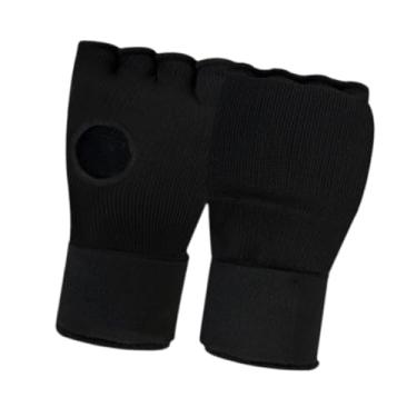 Imagem de menolana Luvas internas de boxe, luvas de kickboxing, envolvimento rápido, envoltório de mão, meio dedo, luvas de boxe para treino de mma, taekwondo, meninas e, Preto