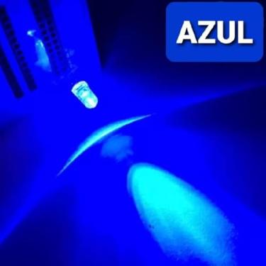 Imagem de Kit 50 Leds Alto Brilho 5mm 12v Montado Cabinho Na Cor 20cm (Azul)