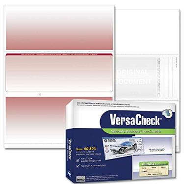 Imagem de VersaCheck Verificação segura - 1000 cheques de voucher de negócios em branco - Burgundy Graduated - Formulário nº 1001 de 1000 folhas - Check in Middle