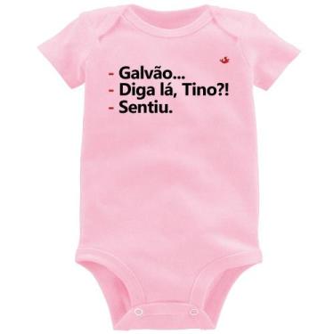 Imagem de Body Bebê Galvão... Diga lá, Tino! Sentiu. - Foca na Moda, Rosa bebê, 
