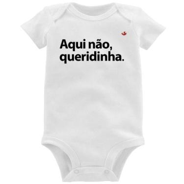 Imagem de Body Bebê Aqui não queridinha - Foca na Moda, Branco, M