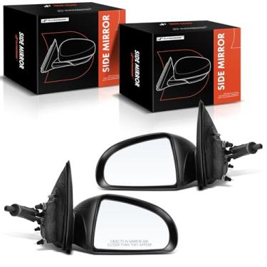 Imagem de A-Premium Par (2) Espelho retrovisor manual do lado do motorista e do passageiro - Compatível com Chevrolet Cobalt 2005-2010 - Espelho retrovisor externo preto dobrável manual não aquecido -