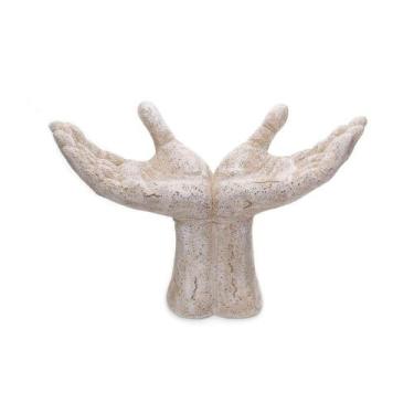 Imagem de Escultura Mãos Em Poliresina Branco 17x10cm - DROSSI